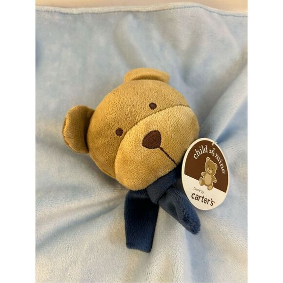 Carters infant blankie blue bear rattle new 14x14 replacement - Picture 3 of 9